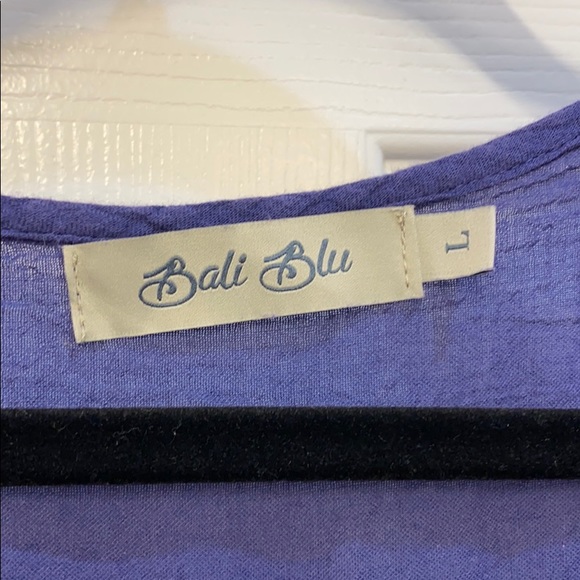 Bali Blu Cotton Tunic 3/4 sleeve - Sz Large - Picture 3 of 5